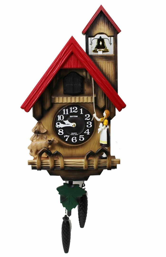 新品　リズム カッコー時計 カッコーチロリアンR 日本組立 4MJ732RH06 濃茶ボカシ木地仕上