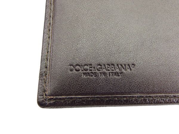 二つ折り財布 ダークブラウン×ゴールド