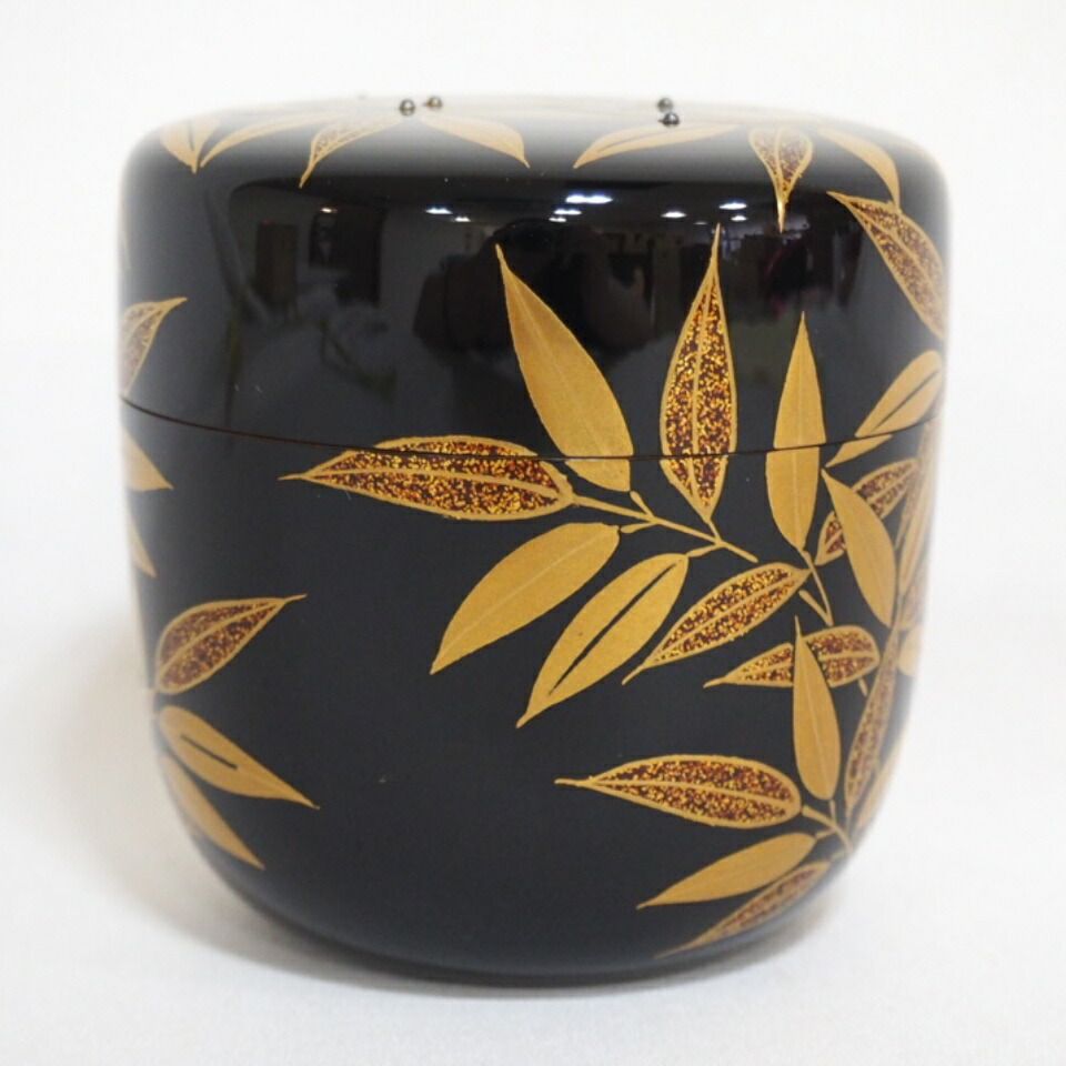 堀内宗完（兼中斎）宗匠箱】蒔絵師 西條一斎作 露笹蒔絵 大棗 箱