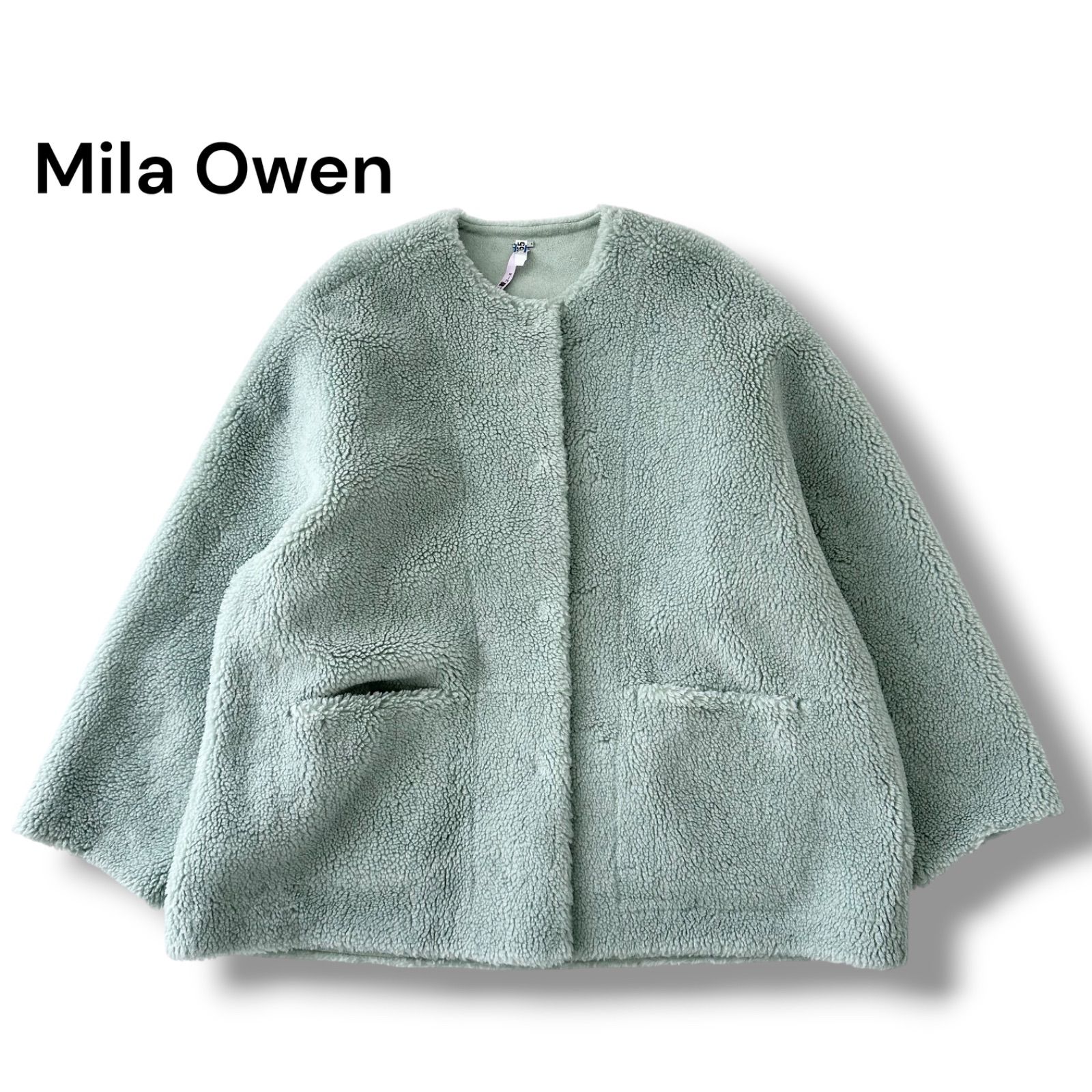 ミラオーウェン コクーンシルエットショート丈ボアコート MilaOwenコクーンシルエットショート丈ボアコート