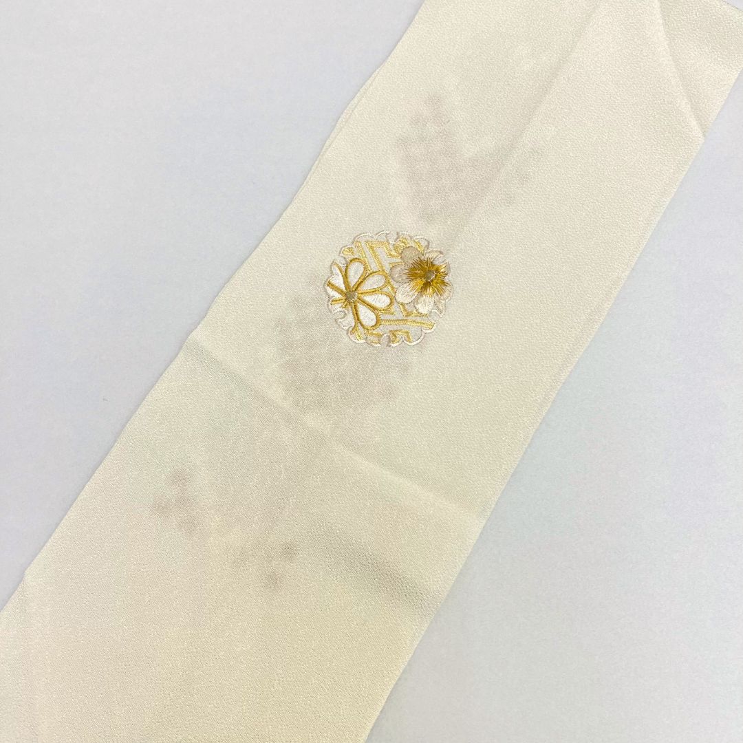 ゴールド×白 雪輪 市松 刺繍衿】 成人式 卒業式 振袖 袴 訪問着 着物 