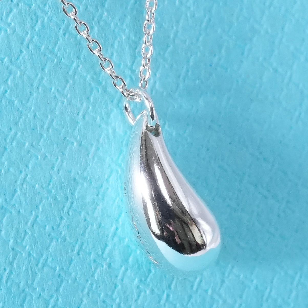 極美品 ティファニー ティアドロップ ネックレス シルバー/25-1594S