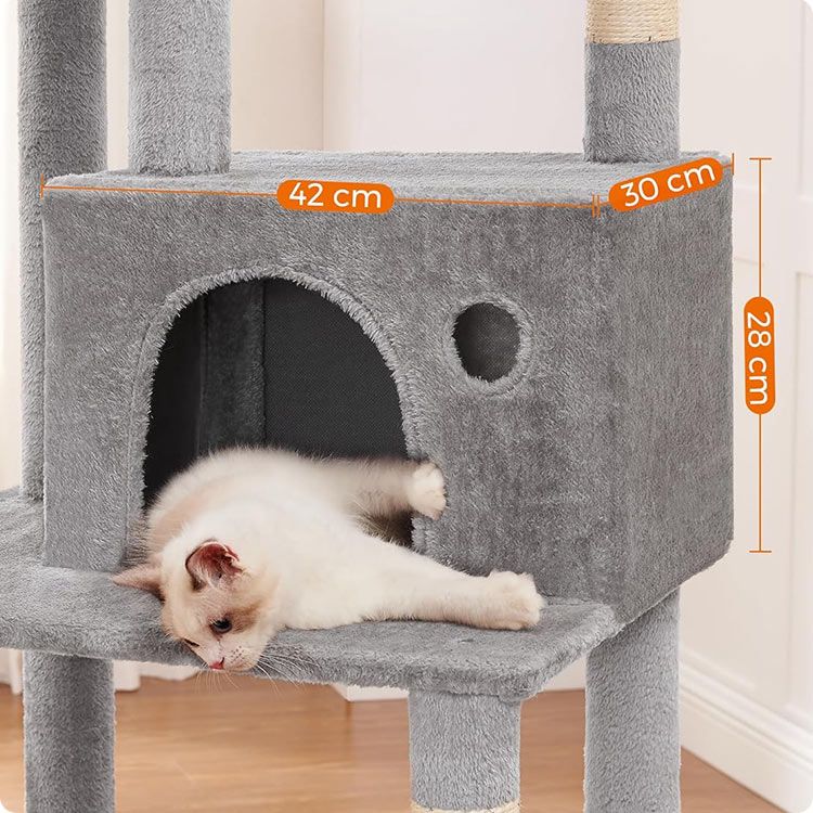 キャットタワー 多頭飼い 大型猫用 据え置き ハンモック 高さ199CM