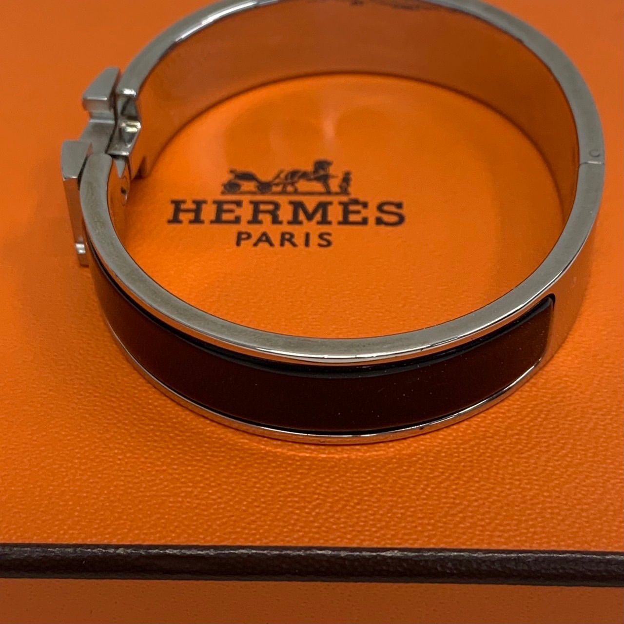 極美品】HERMES エルメス クリッククラック H バングル シルバー 