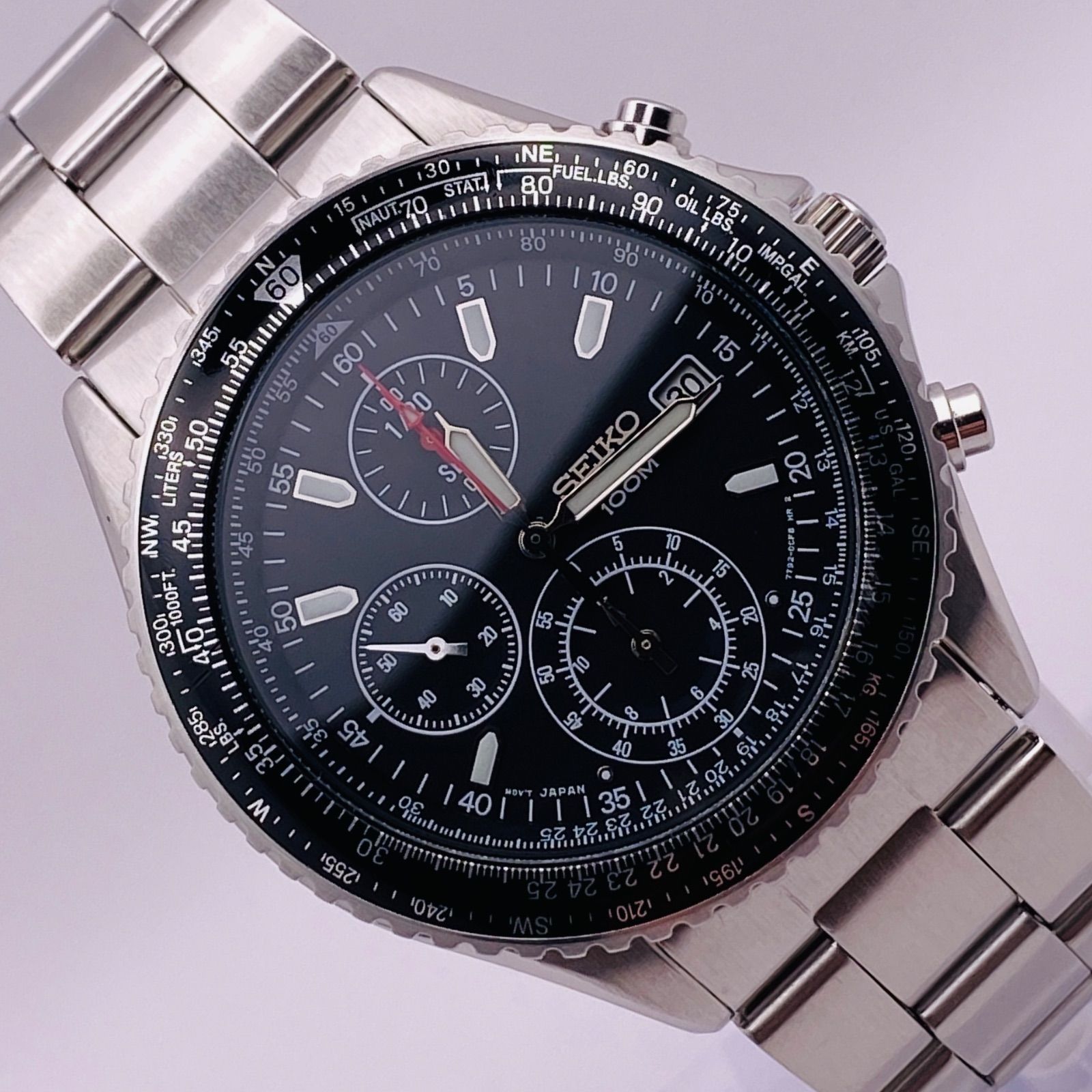 良品 SEIKO セイコー フライトマスター メンズ クロノグラフ 新品電池 良品 SEIKO セイコー フライトマスター メンズ クロノグラフ 新品電池