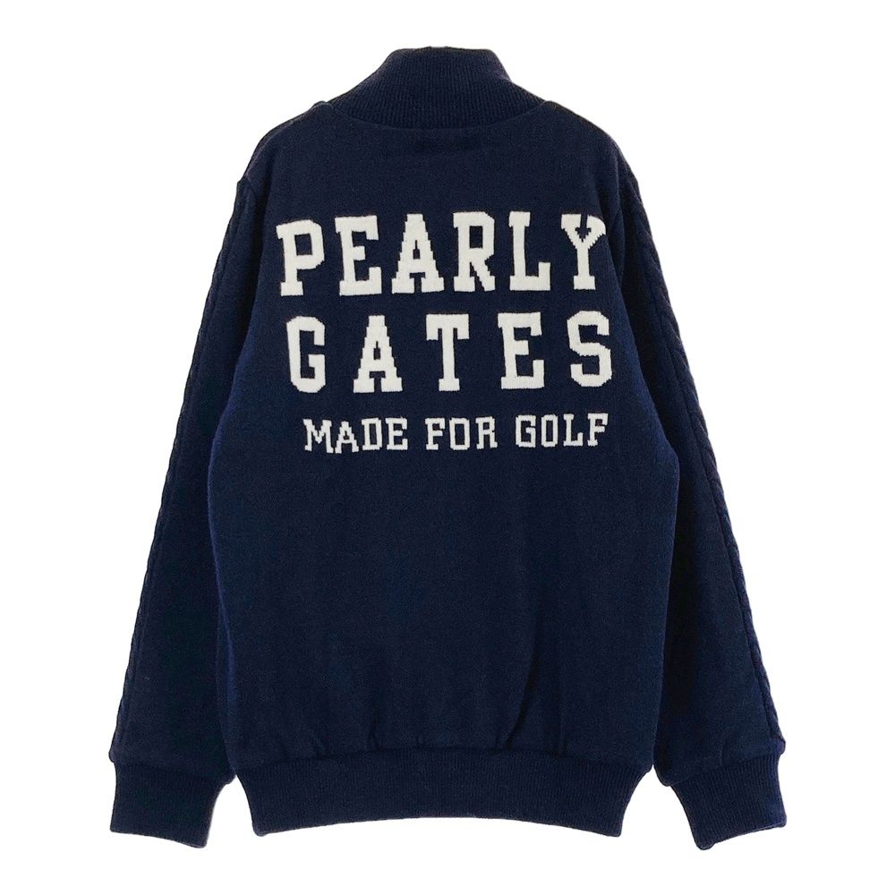 サイズ 4 PEARLY GATES パーリーゲイツ 裏地付きニットジップジャケット ネイビー系 240101521379 ゴルフウェア メンズ ストスト