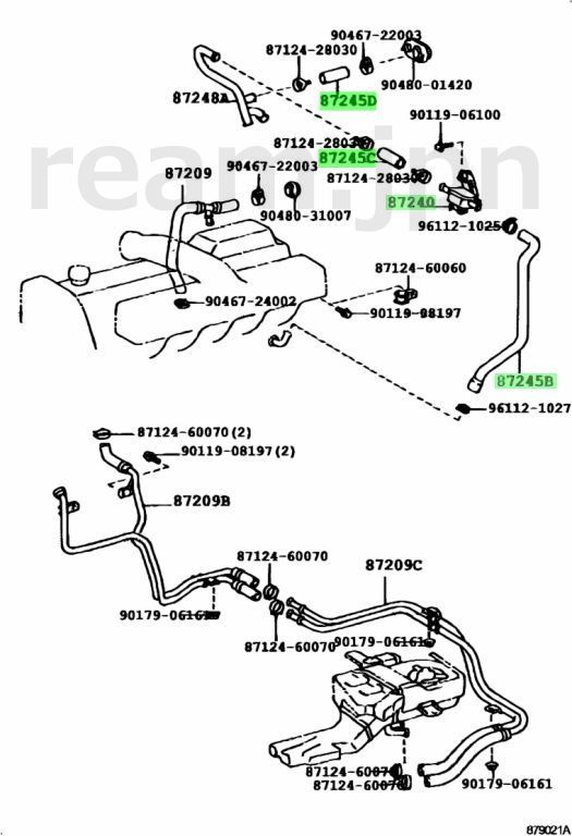 トヨタ純正 80 ランドクルーザー ヒーターウォーターバルブ インレットホース 4点セット Toyota Landcruiser Heater Tap Valve Set