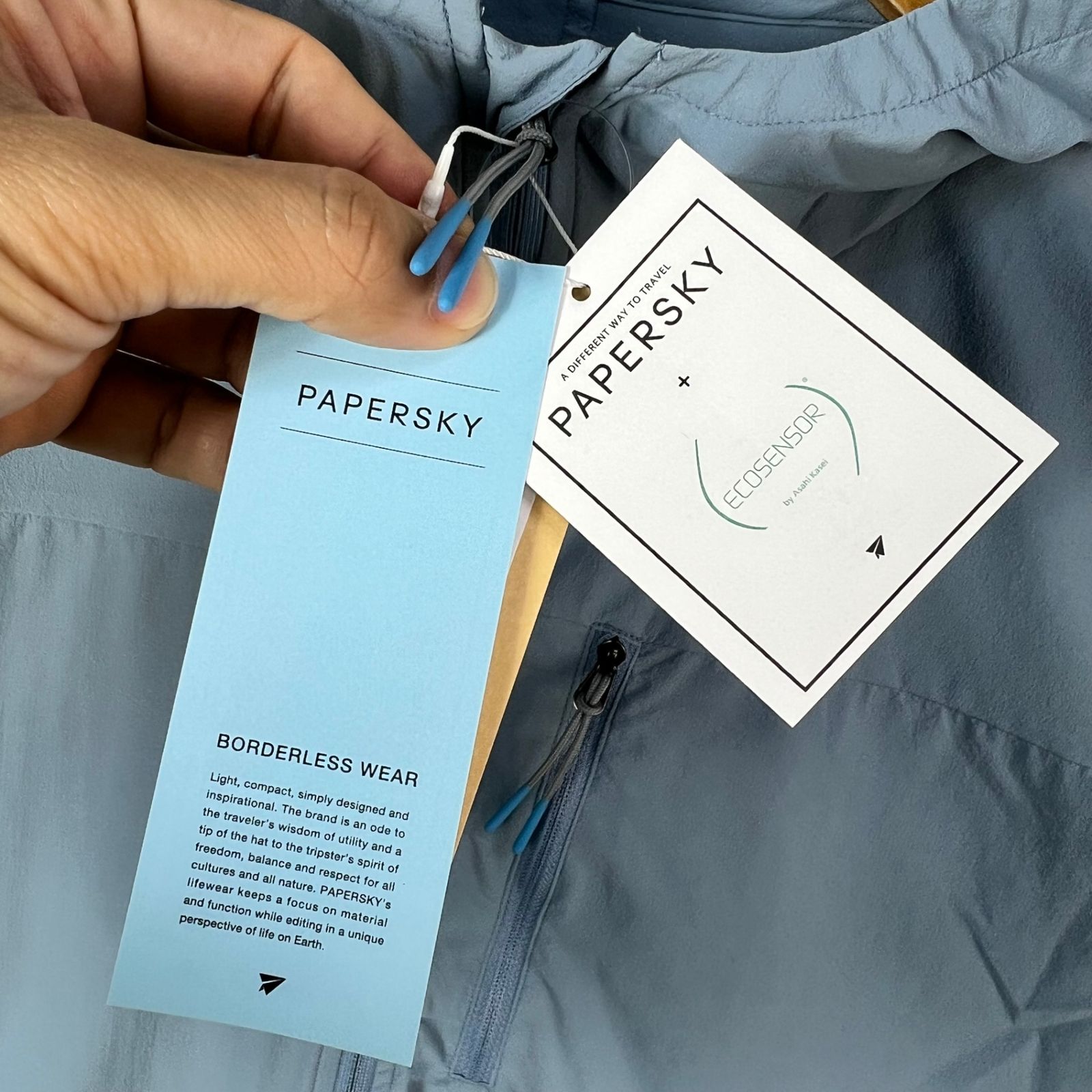 Unisex M ブルー系 Paper Sky Wear ペーパースカイ ウェア ウィンド シェル フーディー WIND SHELL HOODIE Blue Gray ナイロン ウェア トップス アウター ジャケット ソフトシェル