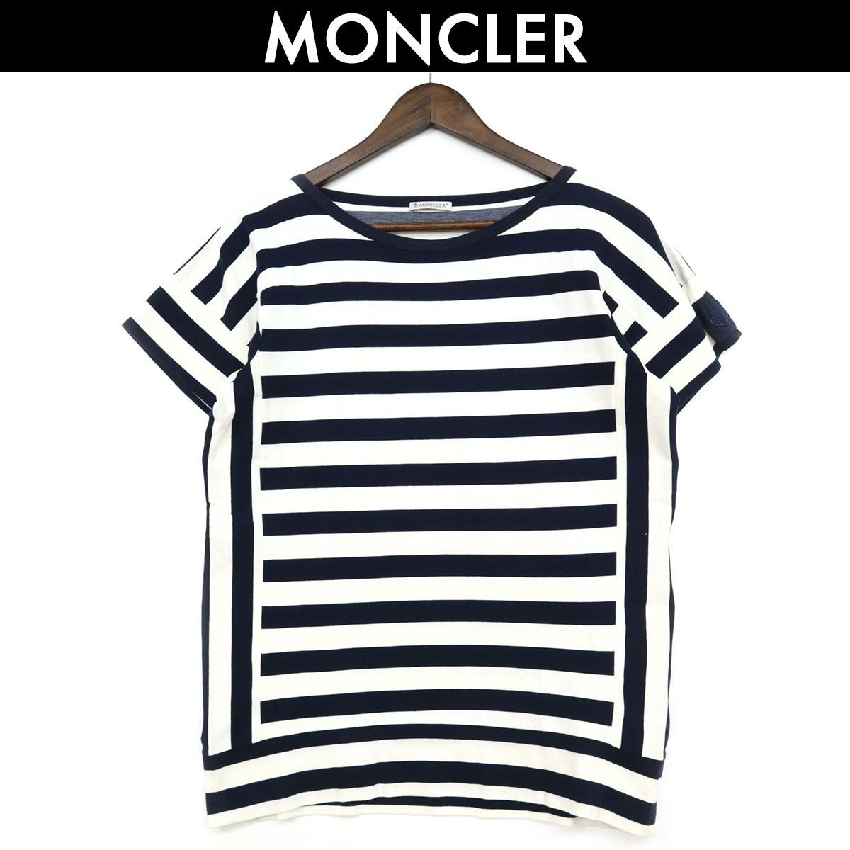 モンクレール MONCLER ボーダー Tシャツ ネイビー MAGLIA GIROCOLLO メンズ 中古 サイズ 表記なし コンディション C