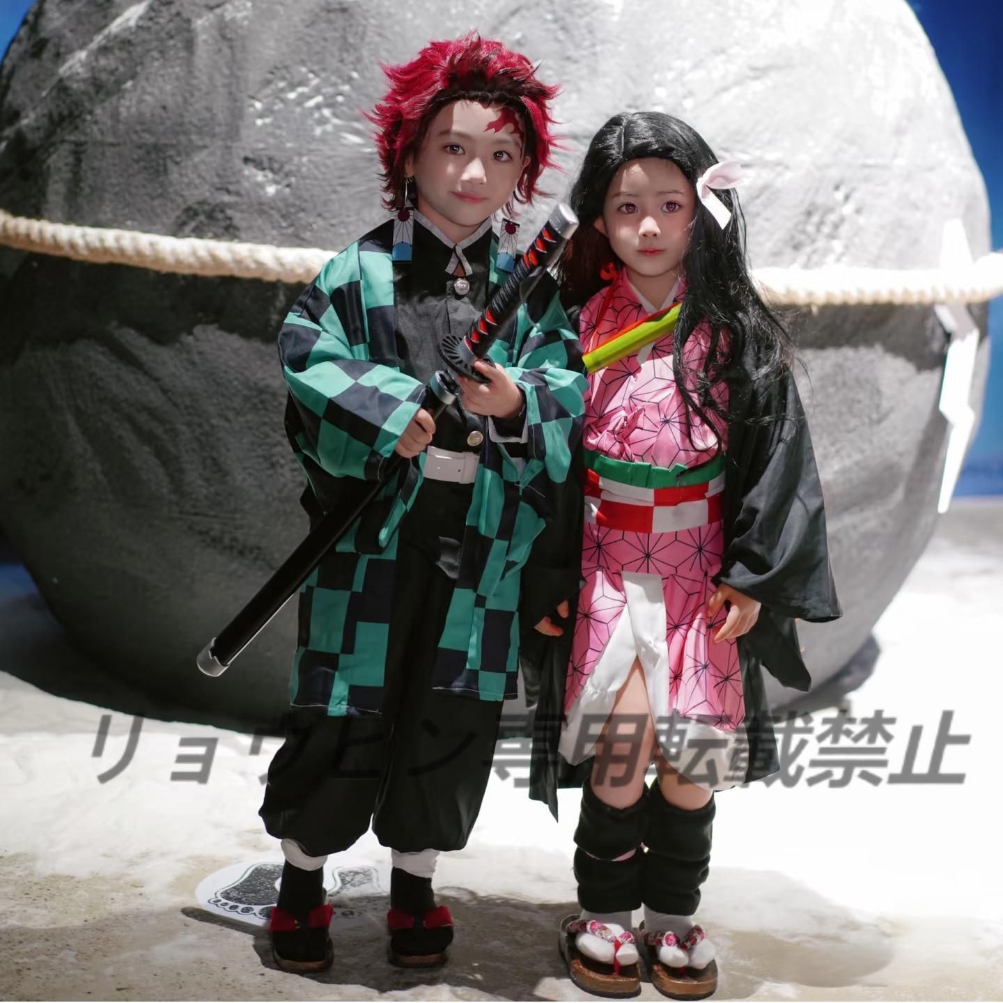 炭治郎150、ねずこ140鬼滅の刃 コスプレ衣装 コスプレ鬼滅の刃風子供用大人用禰豆子炭治郎義勇善逸 しのぶ