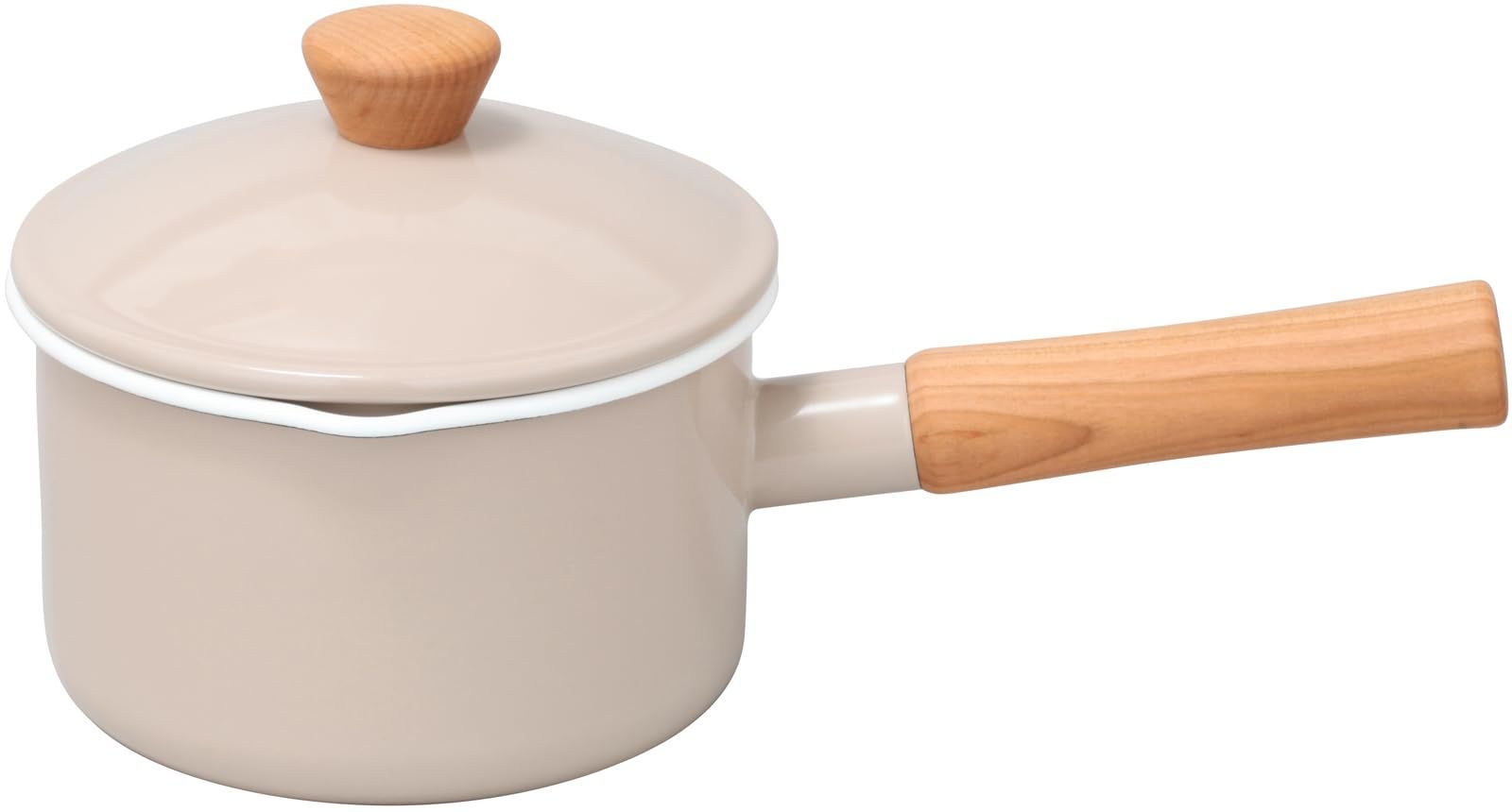 【人気商品】CLー14NBE クルール 日本製 ベージュ IH対応 14cm ホーロー ソースパン 野田琺瑯