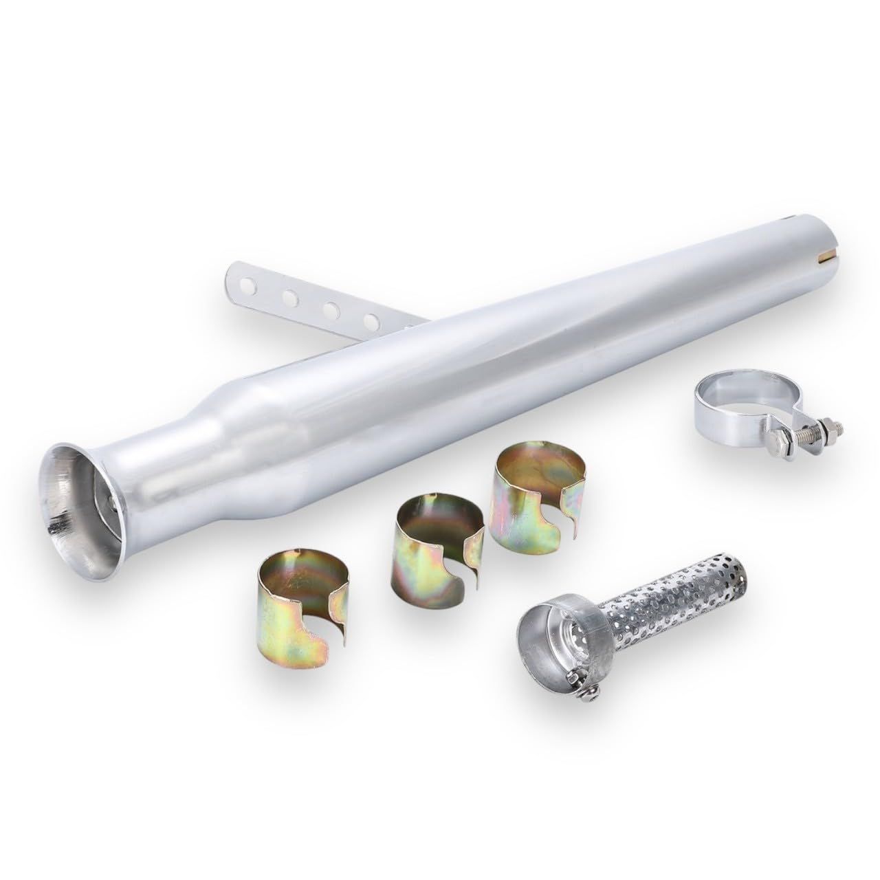 Kanoan スリップオンマフラー マフラー 差込内径36-45mm アメリカン トランペット ルネッサ エストレヤ 45mm W400 W650 W800 BOLT XL883 GN125 等 汎用 社外品 54cm ブラック