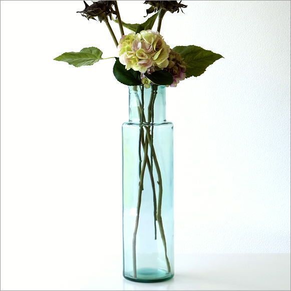 花瓶 花びん フラワーベース ガラス おしゃれ シンプル アンティーク かわいい モダン レトロ 花器 円柱 筒型 長い インテリア ロングガラスベース