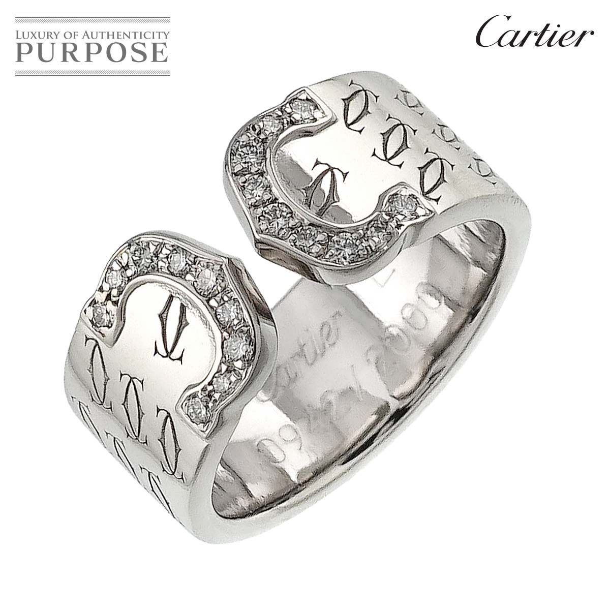 カルティエ Cartier C2 ##49 リング ダイヤ K18 WG ホワイトゴールド 750 指輪 2C 2000年 クリスマス限定  Diamond Ring 90239456 - メルカリ