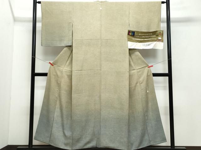 平和屋着物●訪問着　江戸小紋　池田深光　鮫小紋柄　反端付き　正絹　逸品　CAAX1074vf 平和屋着物○訪問着 江戸小紋 池田深光 鮫小紋柄 反端付き 正絹 逸品