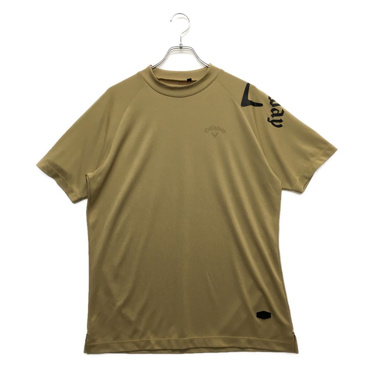 中古 メンズ キャロウェイ Callaway 半袖シャツ LL ベージュ モックネック シンプル