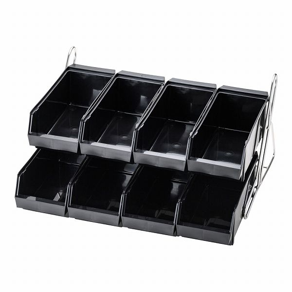 スタンダードオーガナイザー ブラック 2段4列 入数：1セット(8個入) EOC082