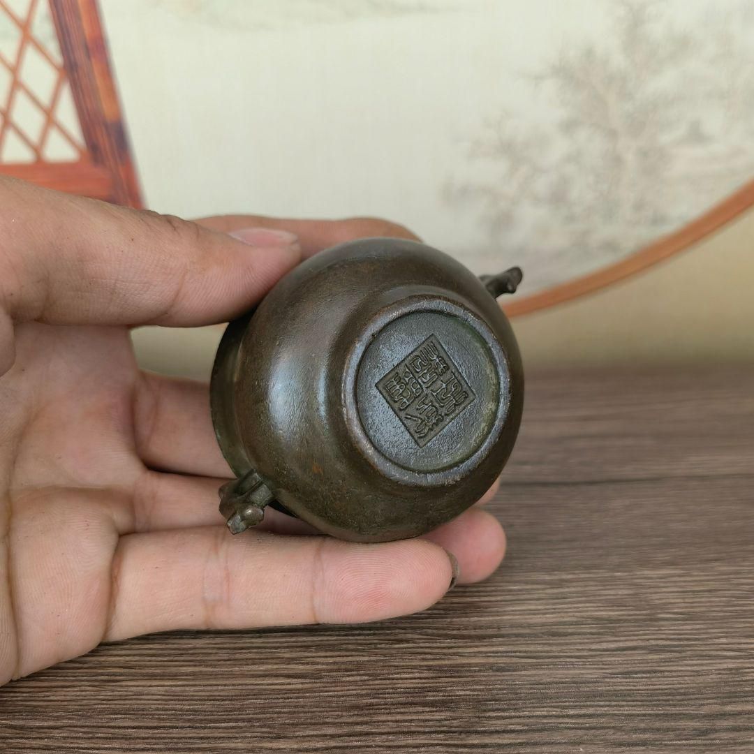 銅細工  手提炉  蒸籠包  茶道具  香道具   装飾品 工芸品 美術品 置物 銅 細工 茶道具 香道具 蓋置 置物 獅子香炉 銅製 工芸品 美術品