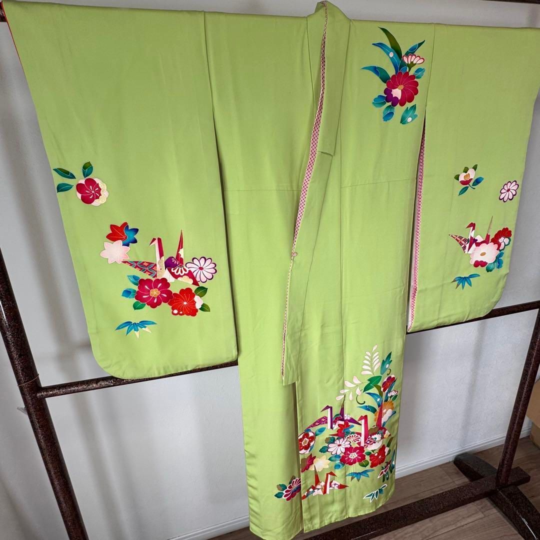 超美品 七五三 7歳 フルセット 女の子 子供 絹 着物 襦袢 手書き友禅