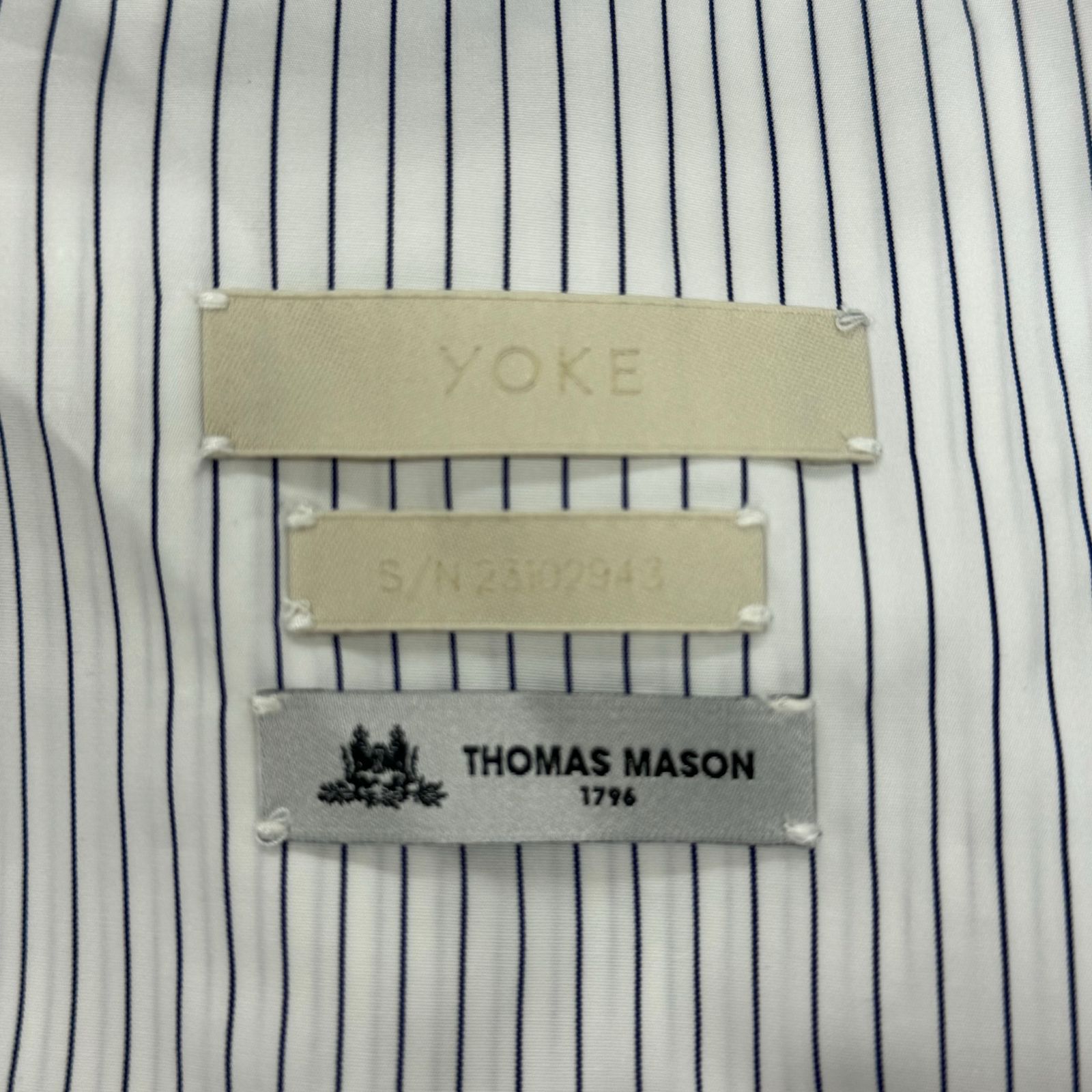 定価35200円 新品 YOKE 23SS STRIPED BAND COLLAR SHIRTS (MIDDLE) ストライプバンドカラーシャツ  ヨーク ホワイト 1 YK23SS0472SH 61245A5
