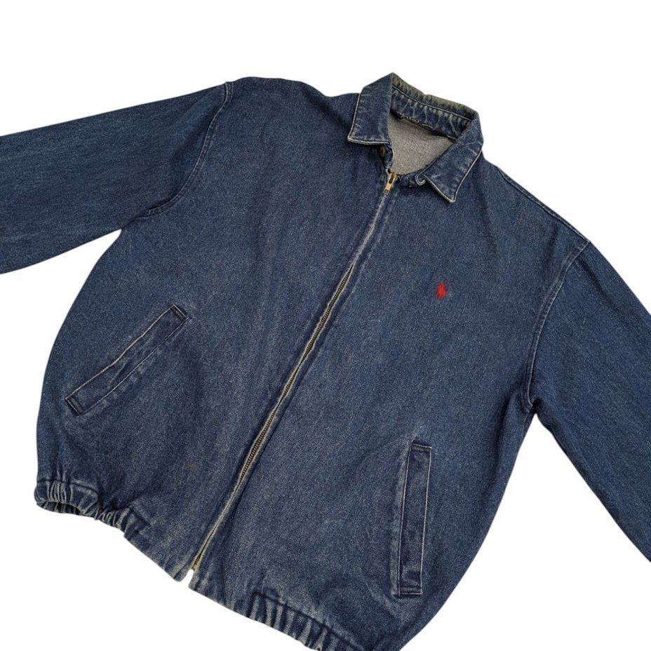 ポロラルフローレン　デニムドリズラージャケット（古着） 90s Polo Ralph Lauren Black Denim Drizzler Jacket 黒 L ポロ