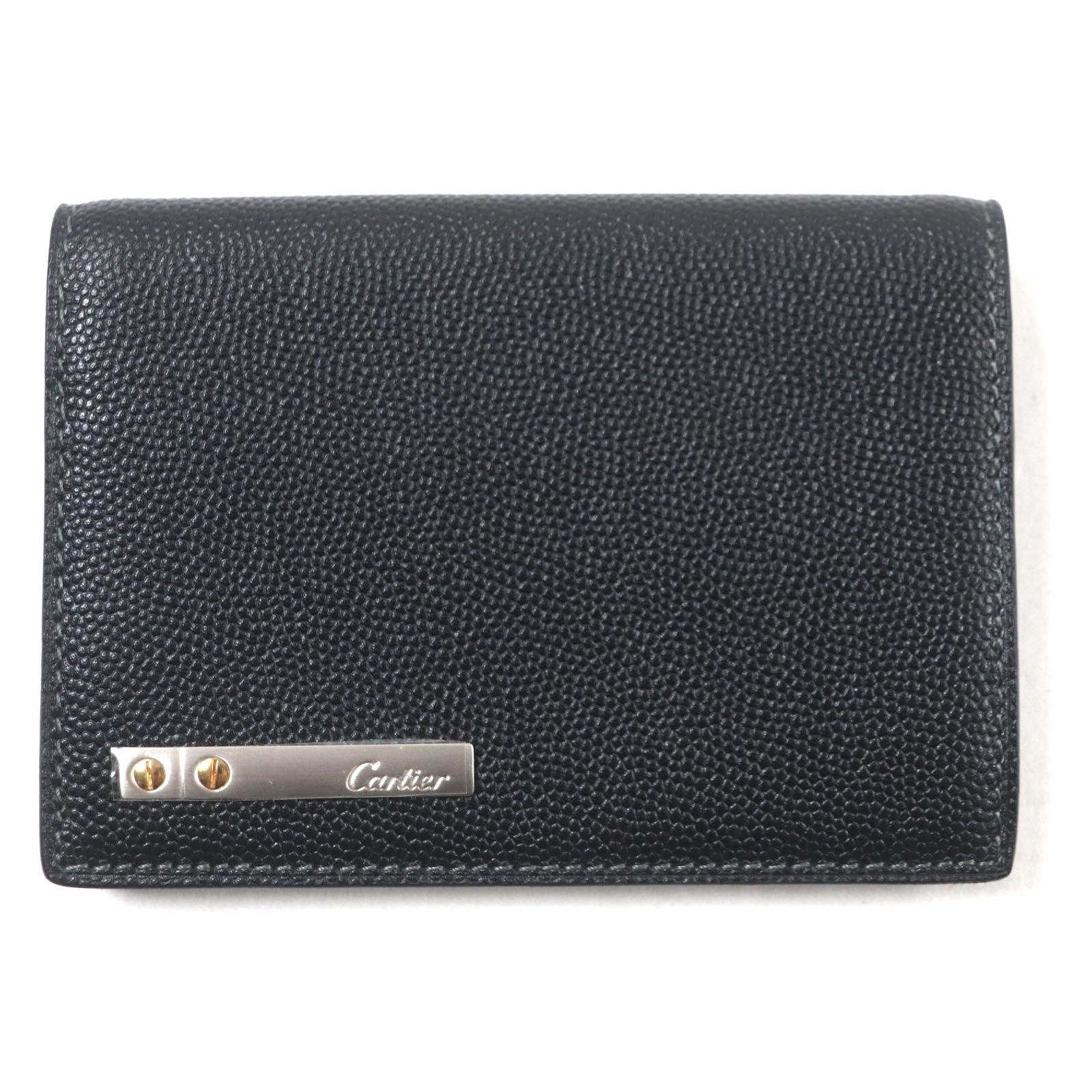 美品▽Cartier カルティエ サントス レザー ロゴプレート 二