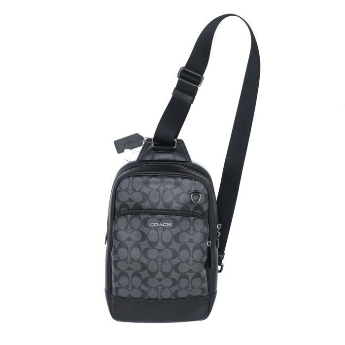 美品✨コーチ ショルダーバッグ グラハム シグネチャー PVC ブラック