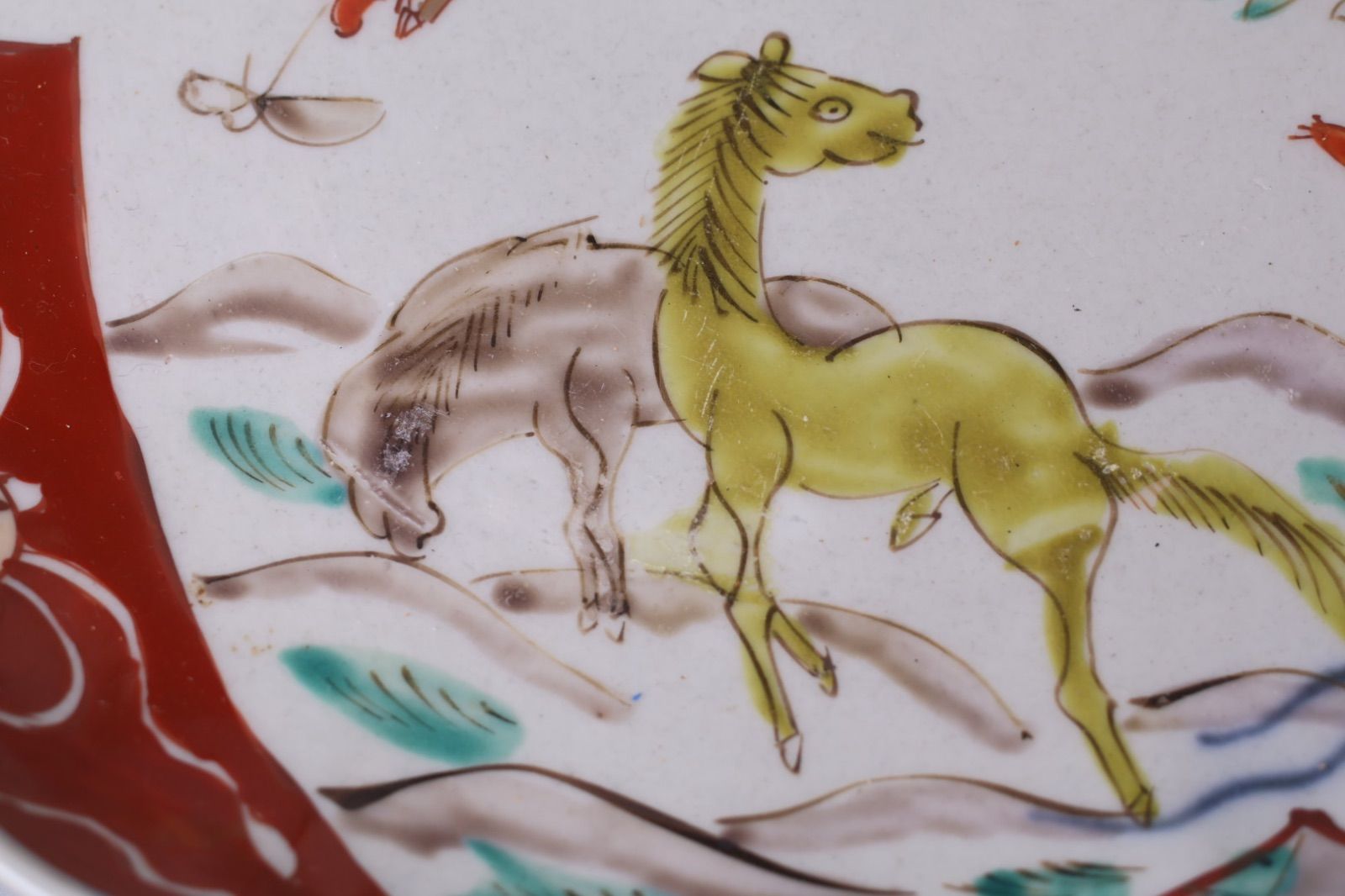 骨董 古伊万里 七寸皿 色絵 輪花 アンティーク 中皿 陶器 ５枚〜 骨董 古伊万里 七寸皿 色絵 輪花 アンティーク 中皿 陶器 5枚〜