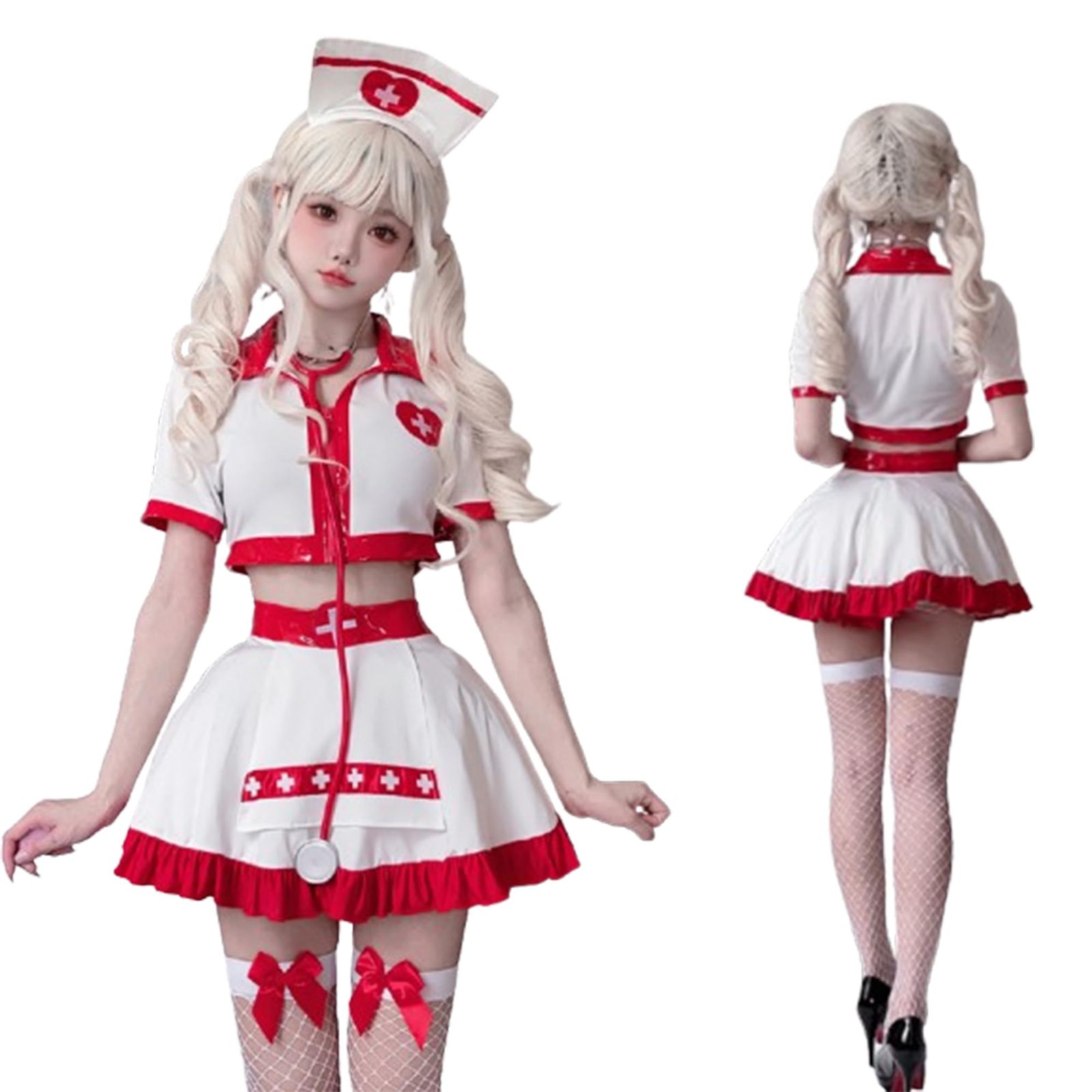 ナース 赤 コスプレ ジェラートチェックナース Malymoon マリームーン