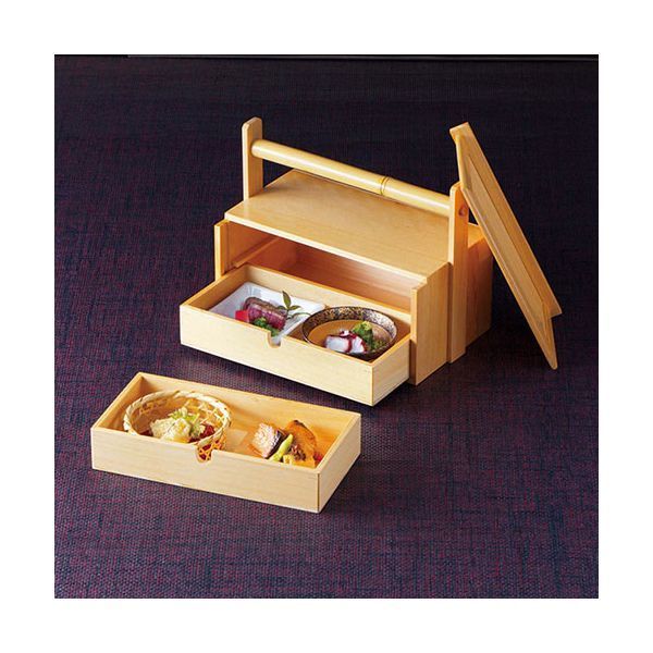 ヤマコー 用美 業務用 桧 岡持弁当二段 透かし無し yamaco 27187