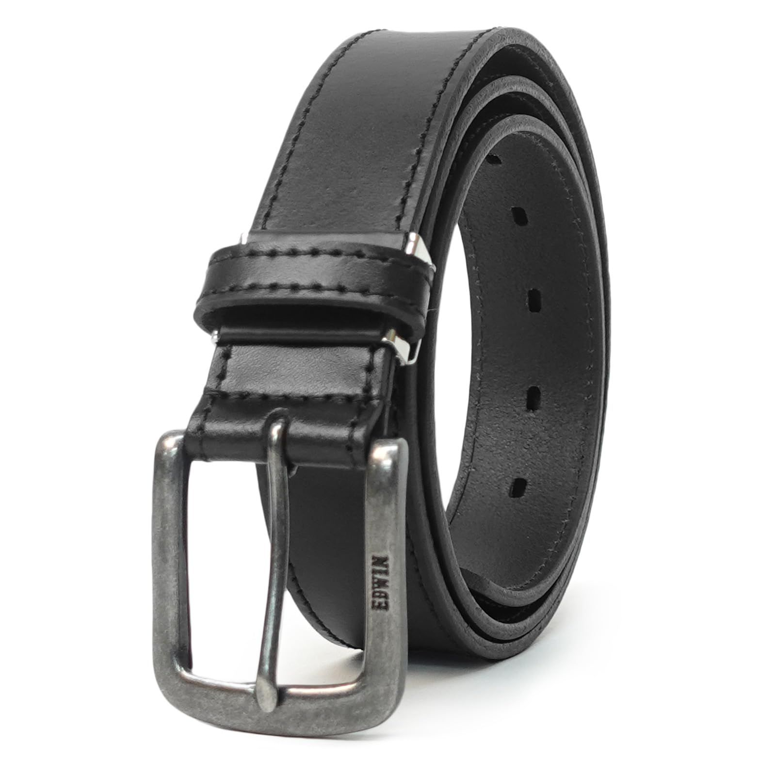 [エドウイン] ベルト 35mm 118cm シンプル 牛床革 レザー ステッチ ニッケルフリー 0111177 メンズ 22269281 ブラック 幅3.5×全長118cm [ブラック] [幅3.5×全長118cm]