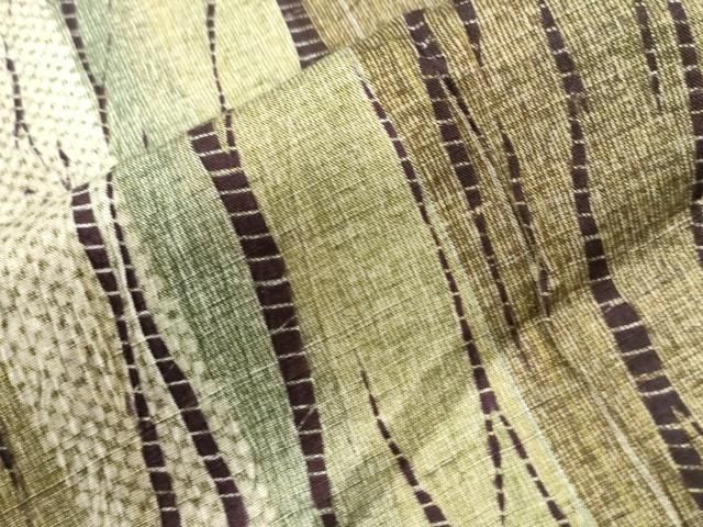 平和屋着物○上質な紬 杢目絞り 縞 やまと誂製 正絹 逸品