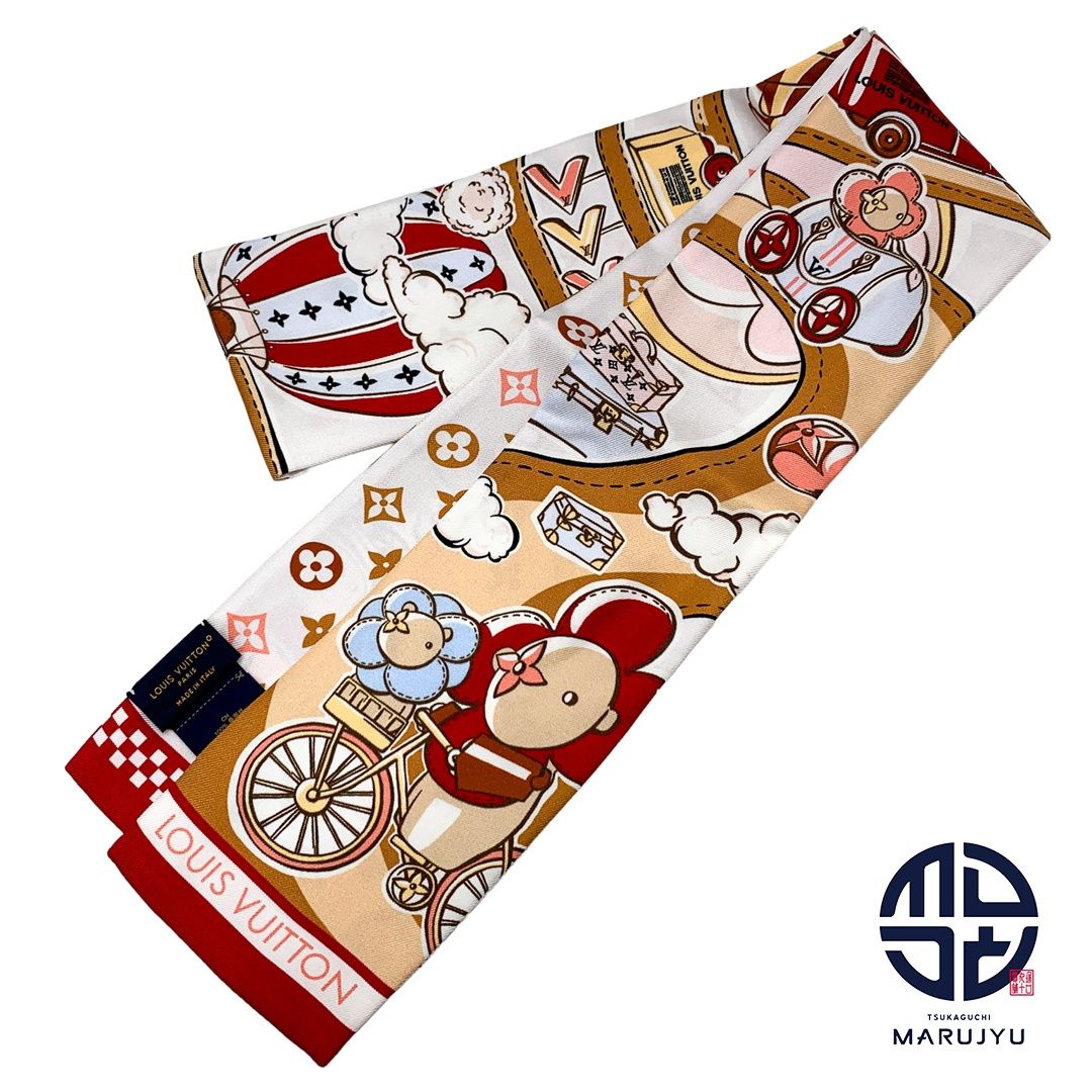 ルイヴィトン気球ヴィヴィエンヌ　モノグラム　スカーフ　バンドー　ピンク ルイヴィトン気球ヴィヴィエンヌ モノグラム スカーフ バンドー ピンク