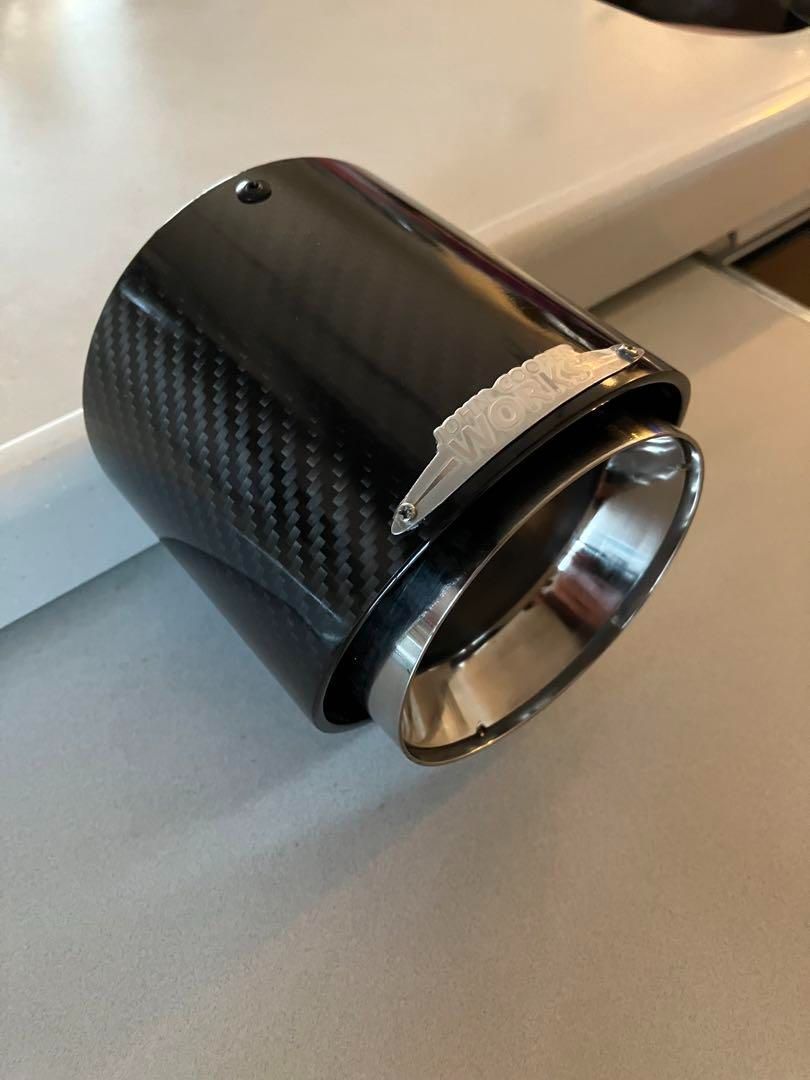 BMW ミニ クーパー用 カーボン/ステンレス マフラーカッター 1個 JCW TRc7877