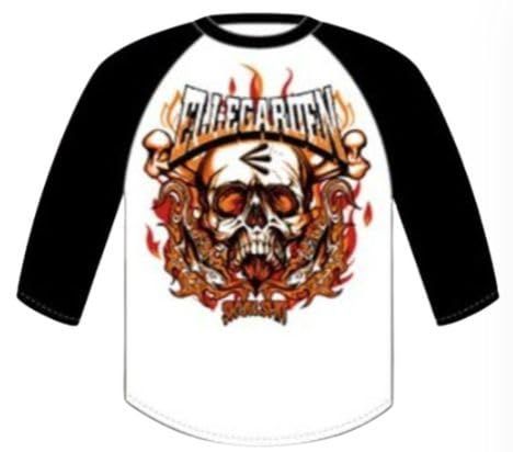 ELLEGARDEN エルレガーデン × SKULLSHIT ラグラン 7分袖 Tシャツ 白×黒 M