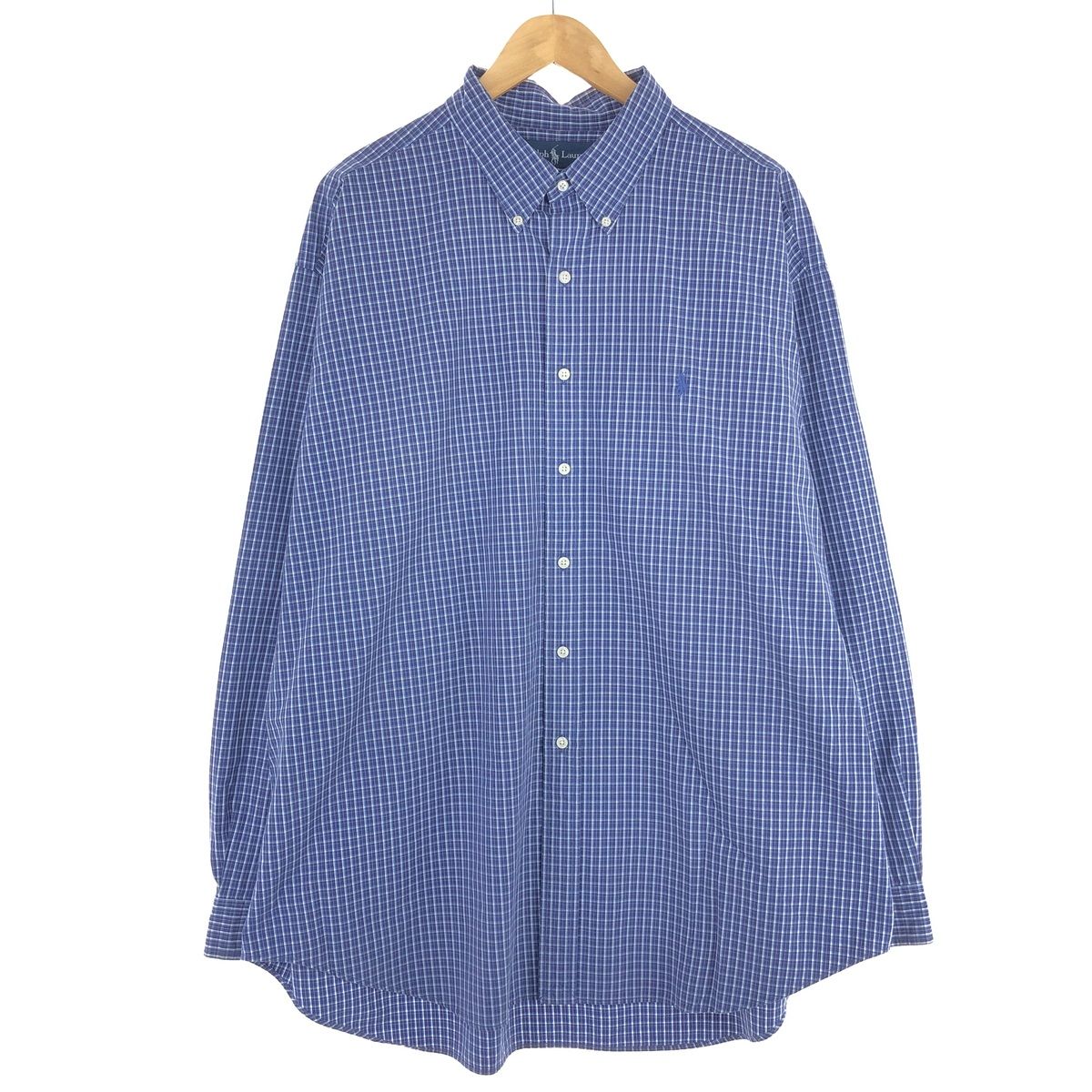 古着 ラルフローレン Ralph Lauren BLAKE 長袖 ボタンダウンチェックシャツ メンズXXL/eaa443525