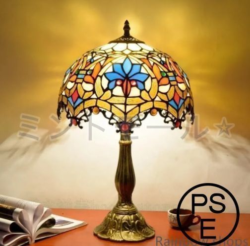 ♥ ステンドランプ 電気スタンド テーブルライト 花柄 レトロな雰囲気がおしゃれヴィンテージティファニー技法デスクライト