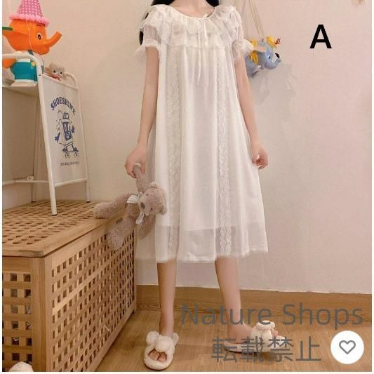 新品未使用】ネグリジェ パジャマ レディース 春 夏 秋長袖 綿