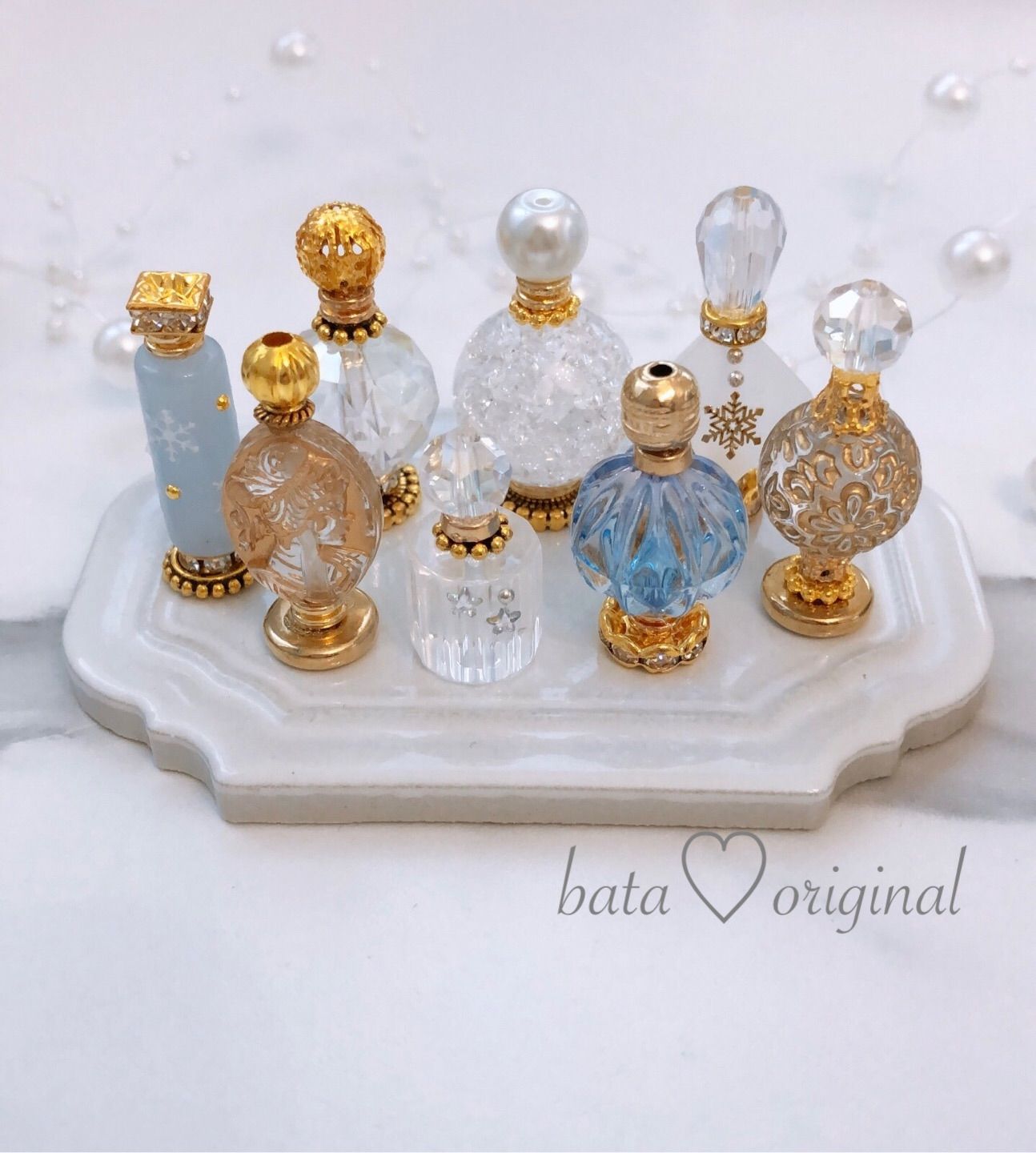 ミニチュア香水瓶 ゆめかわブルー