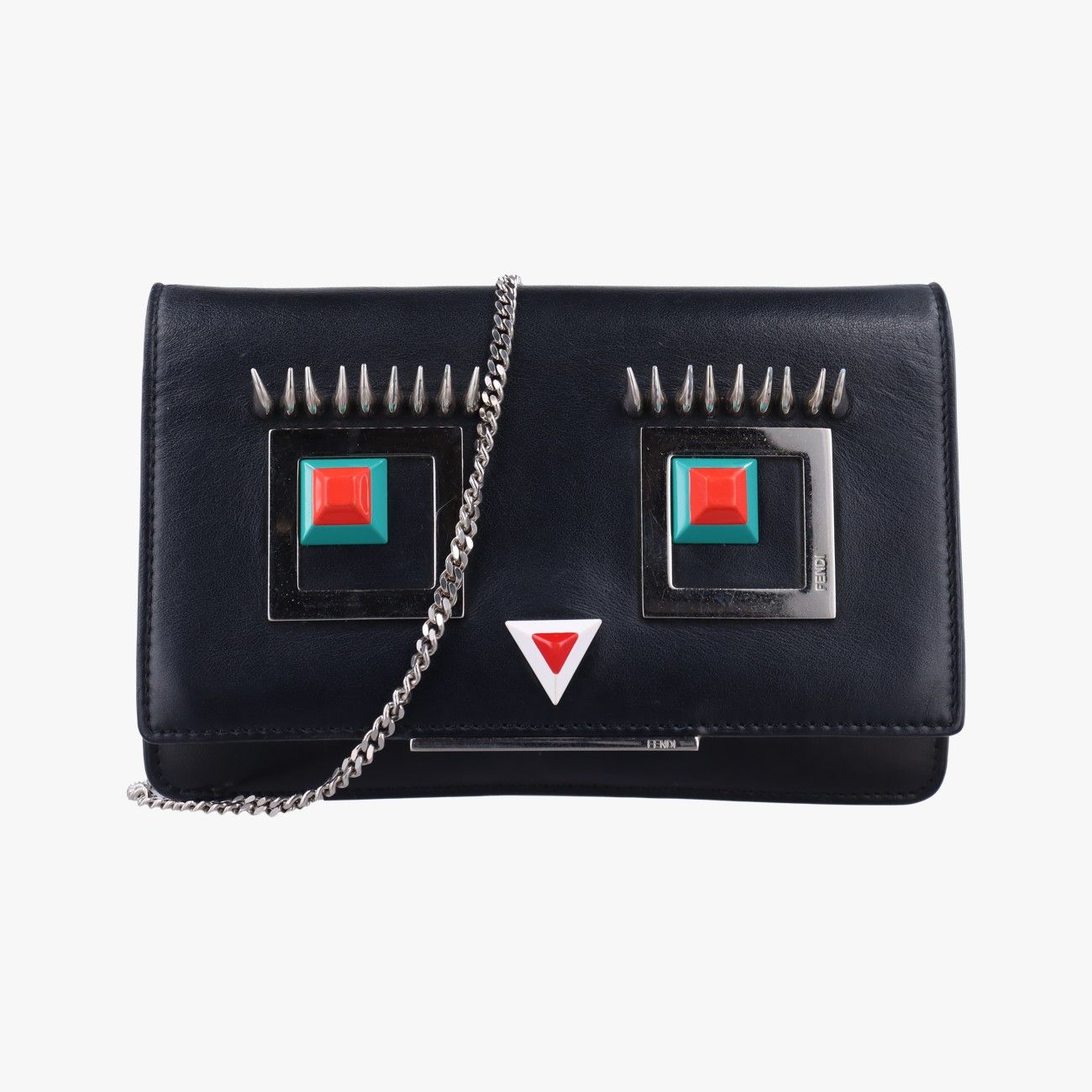 フェンディFendiモンスター アイズ チューブ ブラック レザー 8M0346 8M0346-SL6 178-8210