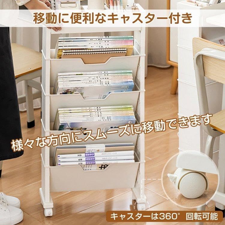 特価セール】幅40 展示 本棚 キャスター スリム 収納 店舗 サイド 