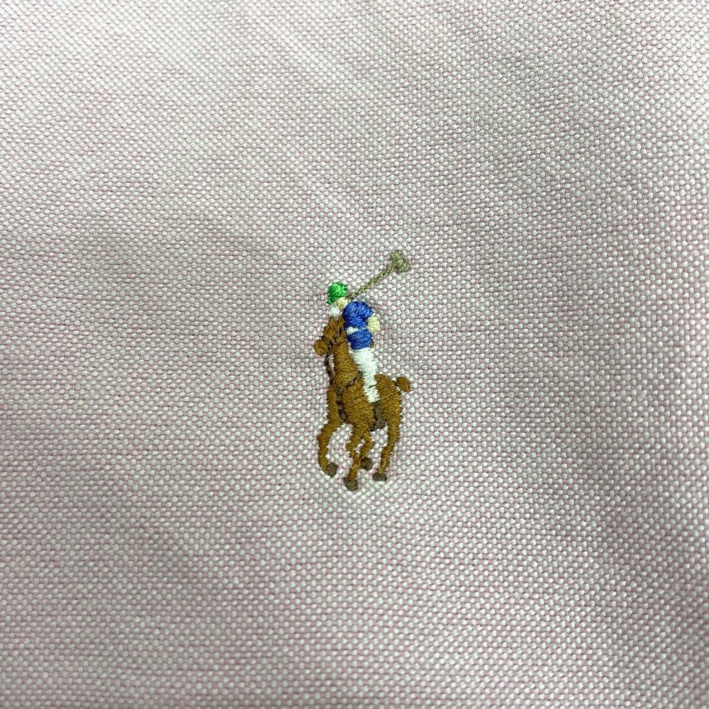 ポロ ラルフローレン オックスフォードシャツ ボタンダウン ロングスリーブ ワンポイント ロゴ 刺繍 長袖 S ピンク
