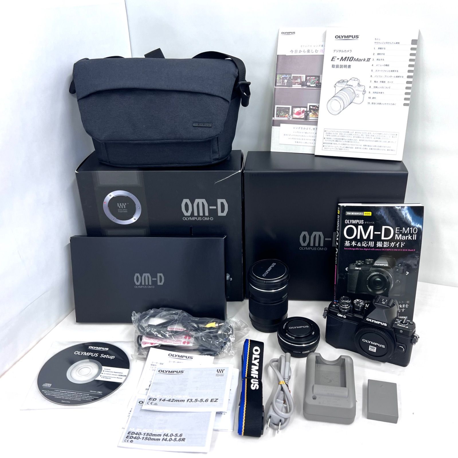 17245 OLYMPUS OM-D E-M10 MarkII ダブルズームキット レンズセット Wi-Fi ミラーレス 一眼レフ デジカメ