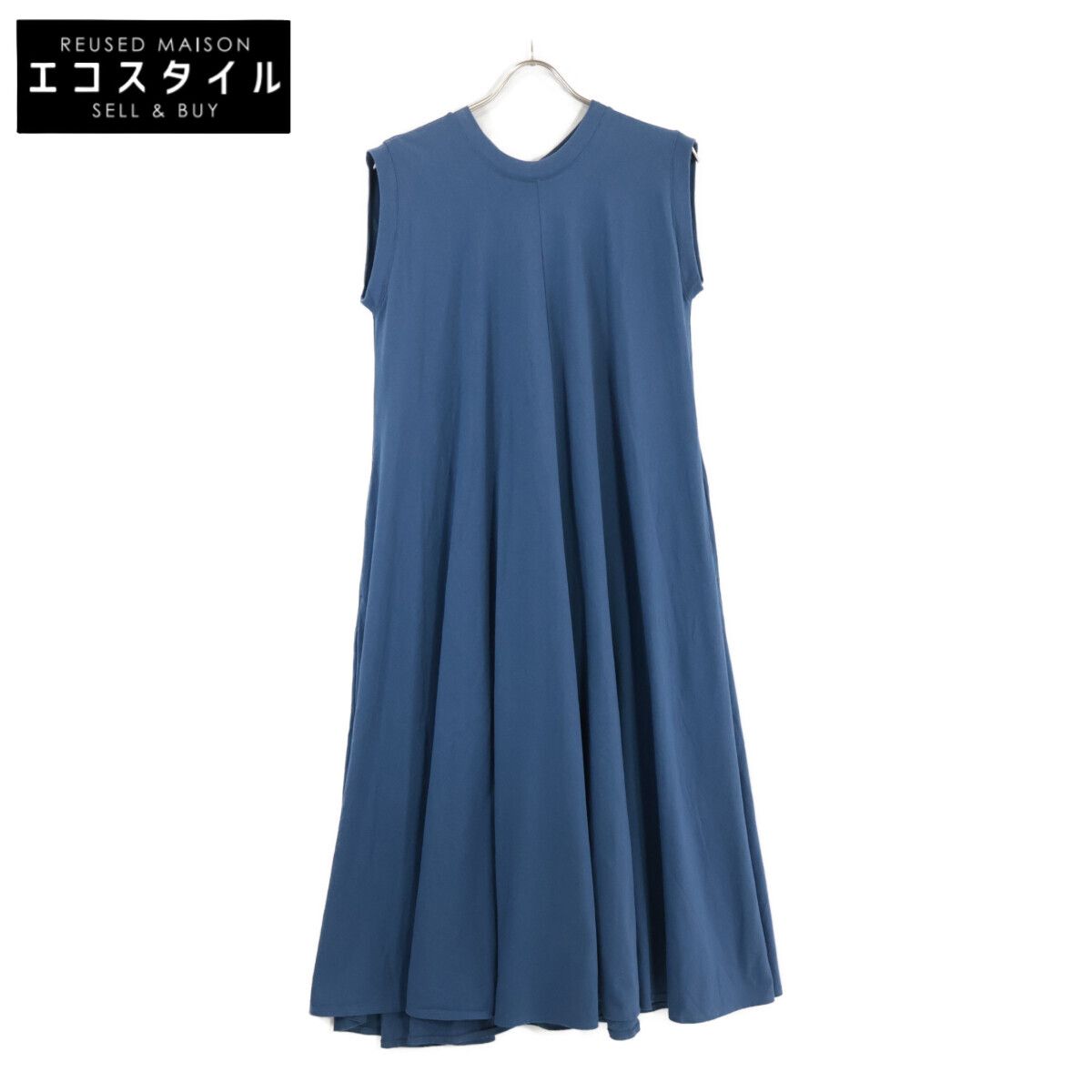 ATON エイトン ﾌﾞﾙｰ SUVIN AIR SPINNING FLARED DRESS 01