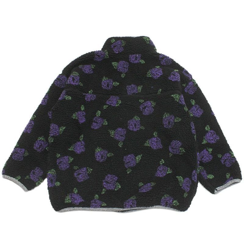 ニードルワークス NeWo ボアブルゾン ブラック M 160-165 防寒 フリース アウター トレーナー 長袖 ボア 花柄