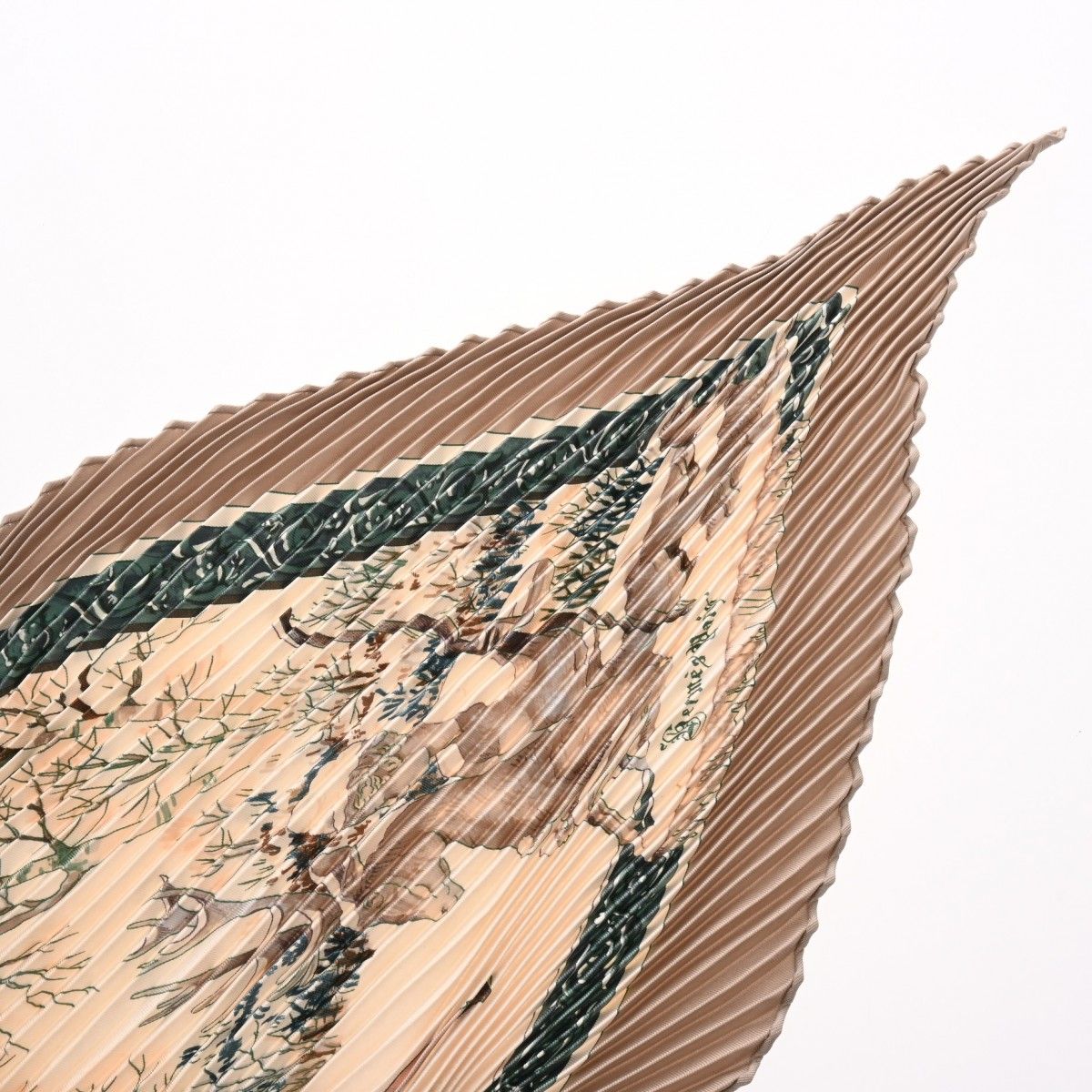 エルメス プリーツスカーフ カレ90 ベージュ レディース シルク100