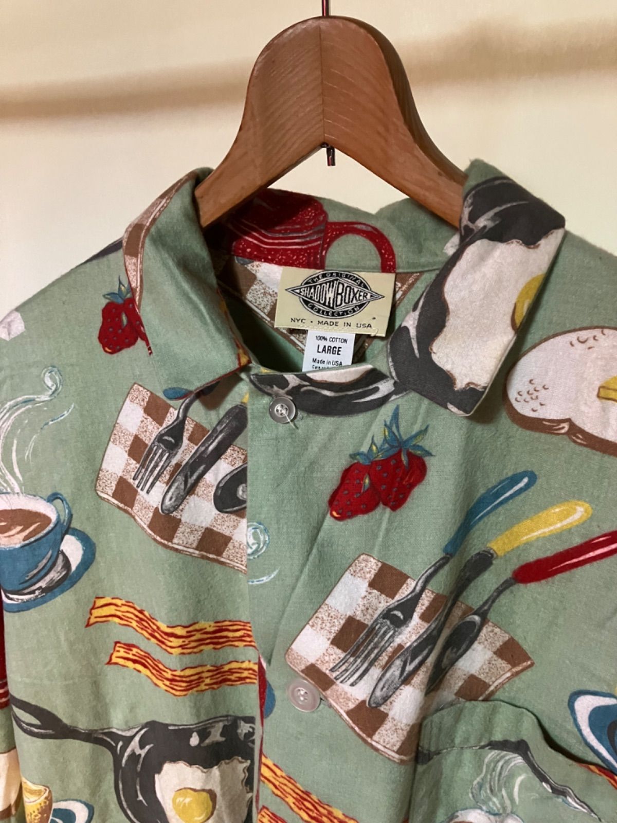 デッドストック！60's アメリカ製？ ハート 時計 総柄 パジャマ パンツ