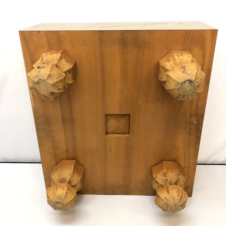 ss6924 足付き碁盤 5寸 カバー付き 19路盤 高さ26cm 天然木 脚付き