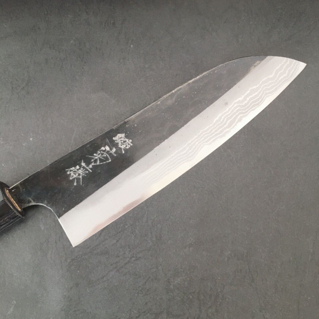 【好評限定品】銀座 菊藤 黒打 三徳包丁 170ミリ 白紙2号多層鋼 調理道具/製菓道具