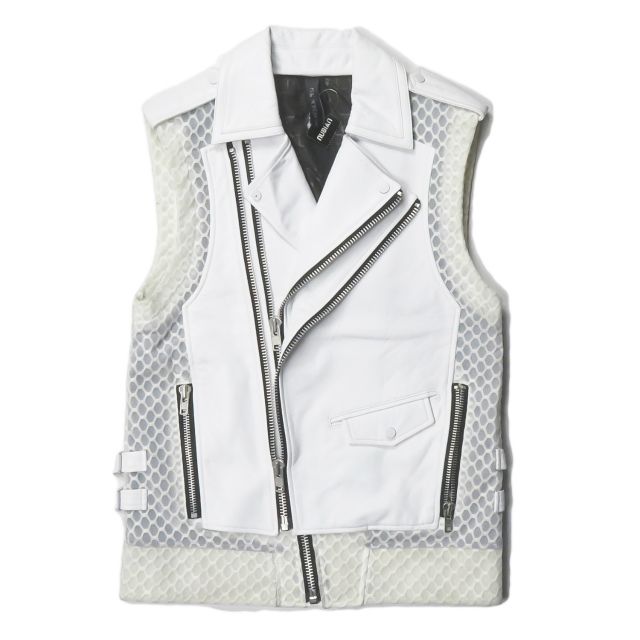 BYUNGMUN SEO 16SS MESH&LEATHER VEST 46 - メルカリ